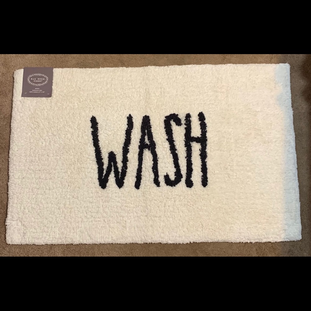 Rae Dunn WASH bathroom mat